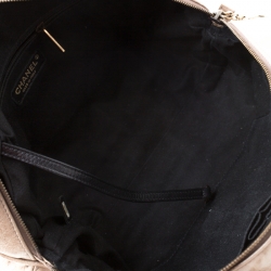 Pre Owned Chanel Khaki Quilted Leather Castle Rock Satchel