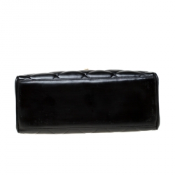 Pre Owned Chanel Black Quilted Leather CC Flap Double Chain Bag