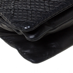 مملوكة مسبقًا Chanel Black Textured Quilted Leather Shoulder Bag