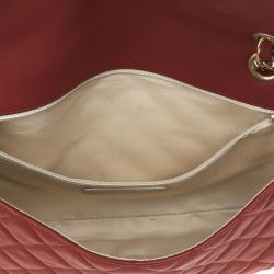 Pre Owned Chanel Red Classic Quilted Lambskin Flap Cruise Charm Bag