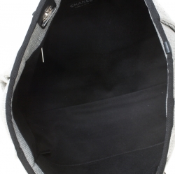 Pre Owned Chanel Grey Canvas and Leather Medium Deauville Shopper Tote