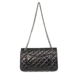 مملوكة مسبقًا Chanel Black Glazed 2.55 Reissue Size 226 Bag