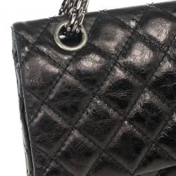 مملوكة مسبقًا Chanel Black Glazed 2.55 Reissue Size 226 Bag