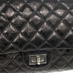 مملوكة مسبقًا Chanel Black Glazed 2.55 Reissue Size 226 Bag