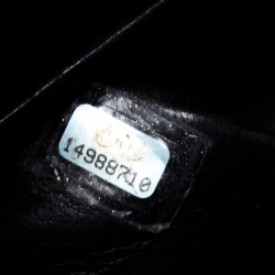 Pre Owned حقيبة شانيل قلاب مزدوج كلاسيك متوسطة جلد مبطنة سوداء