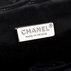 Pre Owned حقيبة شانيل قلاب مزدوج كلاسيك متوسطة جلد مبطنة سوداء