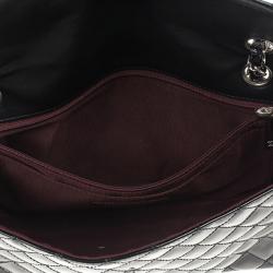 Pre Owned Chanel Black Patent Quilted Secret Label Medium Flap Bag