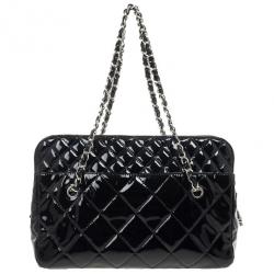 Pre Owned Chanel Black Quilted Vintage Large Tote Bag