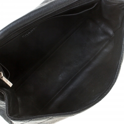 Pre Owned Chanel Black Quilted Caviar Leather Maxi Classic Single Flap Bag