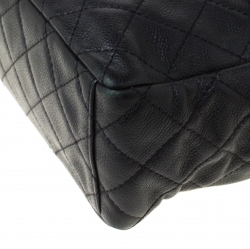 Pre Owned Chanel Black Quilted Caviar Leather Maxi Classic Single Flap Bag