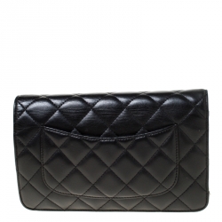 مملوكة مسبقًا حقيبة شانيل WOC جلد أسود