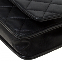 مملوكة مسبقًا حقيبة شانيل WOC جلد أسود