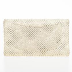 مملوكة مسبقًا Chanel White Perforated Leather Continental Wallet