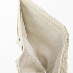 مملوكة مسبقًا Chanel White Perforated Leather Continental Wallet
