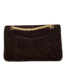 مملوكة مسبقًا Chanel Brown Quilted Suede Reissue 2.55 Classic 225 Flap Bag   