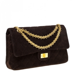 مملوكة مسبقًا Chanel Brown Quilted Suede Reissue 2.55 Classic 225 Flap Bag   