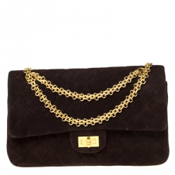 مملوكة مسبقًا Chanel Brown Quilted Suede Reissue 2.55 Classic 225 Flap Bag   