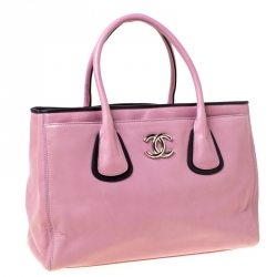 Pre Owned حقيبة يد شانيل شوبر سيرف جلد وردية