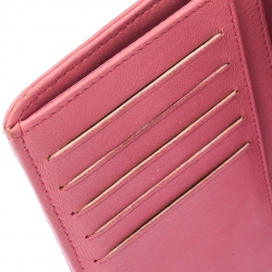 Pre Owned محفظة شانيل CC جلد كاميليا وردي