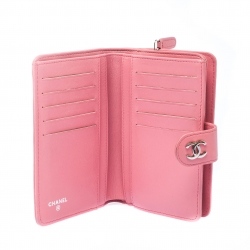 Pre Owned محفظة شانيل CC جلد كاميليا وردي