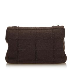 Pre Owned Chanel Brown Wool Reissue 225 Chain Flap Bag