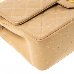 مملوكة مسبقًا Chanel Beige Quilted Leather Medium Classic Double Flap Bag