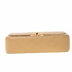 مملوكة مسبقًا Chanel Beige Quilted Leather Medium Classic Double Flap Bag