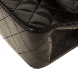 Pre Owned Chanel Black Quilted Leather Small Classic Double Flap Bag