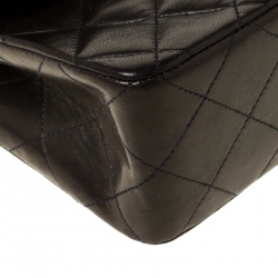 Pre Owned Chanel Black Quilted Leather Small Classic Double Flap Bag