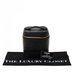 Chanel Black Caviar Leather Vanity Case