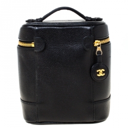 Chanel Black Caviar Leather Vanity Case