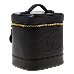 Chanel Black Caviar Leather Vanity Case
