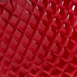 Pre Owned Chanel Red Quilted Patent Leather Medium Just Mademoiselle Bowler Bag