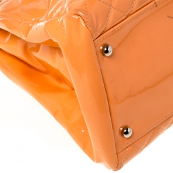 مملوكة مسبقًا حقيبة شانيل بولينغ جاست مادموازيل جلد لامع مبطنة برتقالية