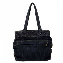 مملوكة مسبقًا Chanel Dark Blue Denim Tote