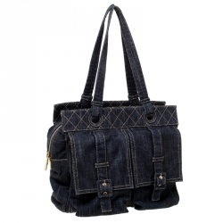 مملوكة مسبقًا Chanel Dark Blue Denim Tote