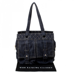 مملوكة مسبقًا Chanel Dark Blue Denim Tote