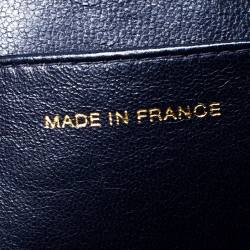 Pre Owned Chanel Navy Blue Quilted Caviar Leather Timeless Shopper Tote