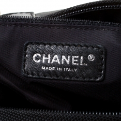 Pre Owned Chanel Black Coated Canvas and Nylon Large Biarritz Hobo