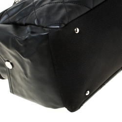 Pre Owned Chanel Black Coated Canvas and Nylon Large Biarritz Hobo