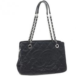 Pre Owned Chanel Black Caviar Grand Shopper Tote 