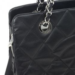 Pre Owned Chanel Black Caviar Grand Shopper Tote 