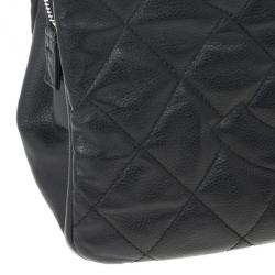 Pre Owned Chanel Black Caviar Grand Shopper Tote 