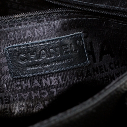 Pre Owned Chanel Black Quilted Leather Accordion Push Lock Flap Bag