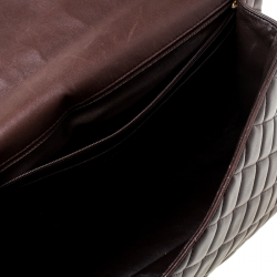 Pre Owned حقيبة شانيل قلاب كلاسيك م اكس جلد مبطن بنية