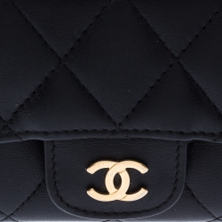 Chanel Black Quilted Leather Small Classic Flap Wallet