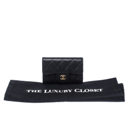 Chanel Black Quilted Leather Small Classic Flap Wallet