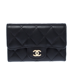 Chanel Black Quilted Leather Small Classic Flap Wallet