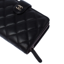 Chanel Black Quilted Leather CC BiFold Wallet