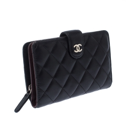 Chanel Black Quilted Leather CC BiFold Wallet